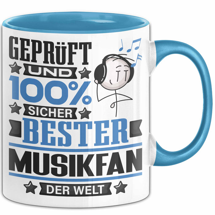Musikfan Geschenk Lustiger Spruch für Musikfan Geschenkidee Bester Musikfan Der Welt Blau Trendation