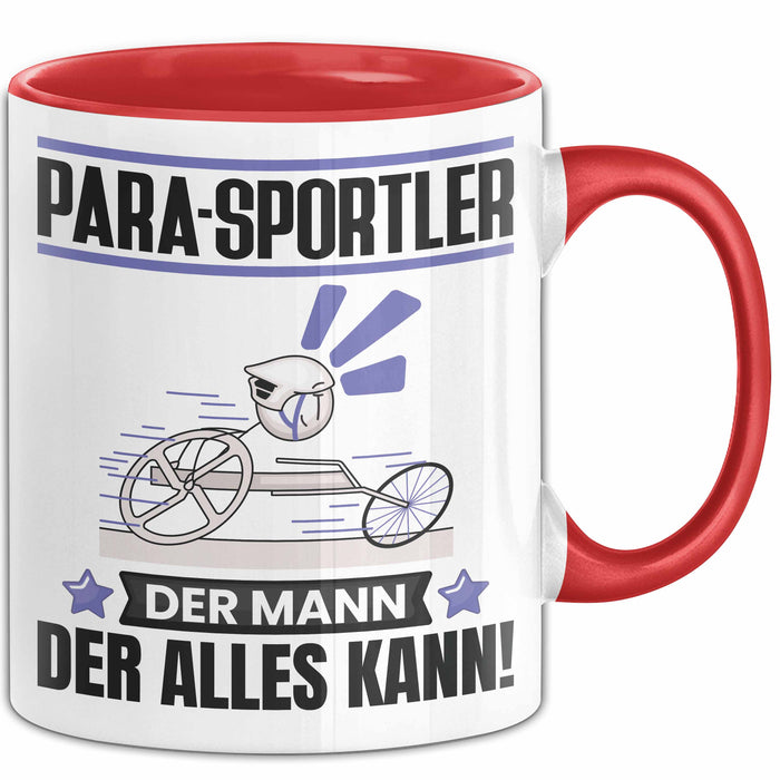 Para-Sportler Tasse Geschenk für Para-Sportler Der Mann Der Alles Kann Geschenkidee zum Geburtstag Rot Trendation