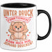 Sarkastischer Teddybär Tasse Geschenk Lustige Geschenkidee Unter Druck Arbeite Ich Am Besten Schwarz Trendation