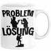 Wandern Tasse Geschenk für Wanderer Männer Geschenkidee Problem und Lösung Berge Wandern Weiß Trendation