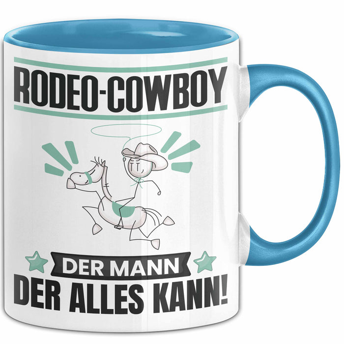 Rodeo-Cowboy Tasse Geschenk für Rodeo-Cowboy Der Mann Der Alles Kann Geschenkidee zum Geburtstag Blau Trendation