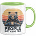 Introvertierter Bär Tasse Geschenk Lustige Geschenkidee People Not A Big Fan Grün Trendation