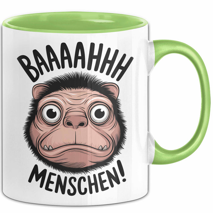 Antisozial Tasse Geschenk Baaahhh Menschen Geschenkidee Lustig Sarkasmus Grün Trendation