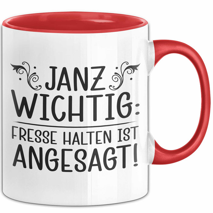 Kollege Tasse Geschenk Janu Wichtig Fresse Halten Ist Angesagt Rot Trendation