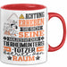 Tierheimunterstützer Geschenk Tasse Lustiger Spruch Erheben Sie Sich Der Tierheimunterstützer Betritt den Raum Rot Trendation