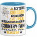 Country-Fan Geschenk Tasse Lustiger Spruch Erheben Sie Sich Der Country-Fan Betritt den Raum Blau Trendation
