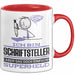 Schriftsteller Geschenk Tasse Ich Bin Schriftsteller Aber Sag Doch Einfach Superheld Lustige Geschenkdiee für Schriftsteller Kaffee-Becher Rot Trendation