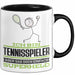 Tennisspieler Geschenk Tasse Ich Bin Tennisspieler Aber Sag Doch Einfach Superheld Lustige Geschenkdiee für Tennisspieler Kaffee-Becher Schwarz Trendation