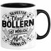 Silvester Ohne Böllern Ist Möglich Aber Sinnlos Tasse Geschenk Silvester-Fan Dekoration 2025 Deko Kaffee-Becher Schwarz Trendation