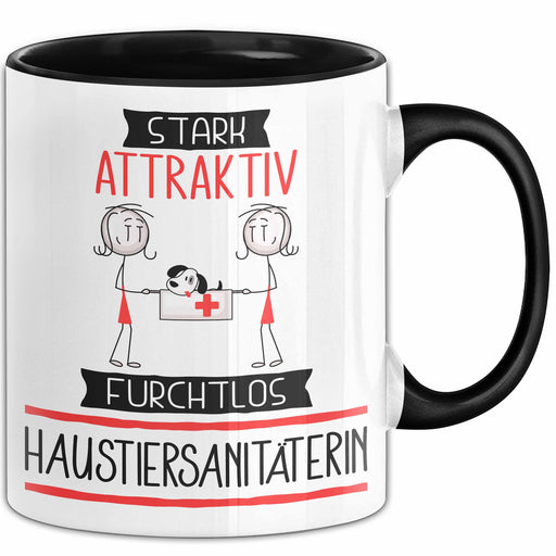 Haustiersanitäterin Tasse Geschenk Becher Stark Attraktiv Furchtlos Haustiersanitäterin Lustige Geschenkidee Trendation