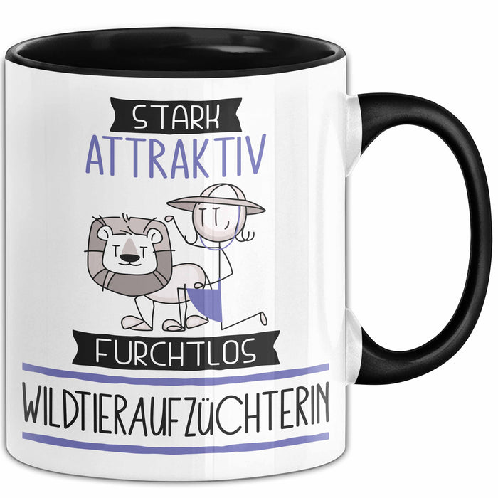 Wildtieraufzüchterin Tasse Geschenk Becher Stark Attraktiv Furchtlos Wildtieraufzüchterin Lustige Geschenkidee Trendation