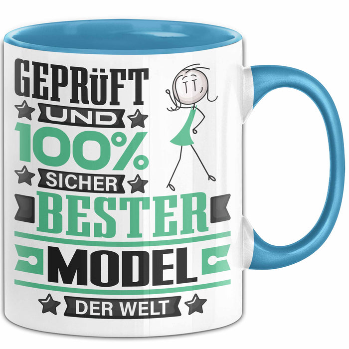 Model Geschenk Lustiger Spruch für Model Geschenkidee Bester Model Der Welt Blau Trendation