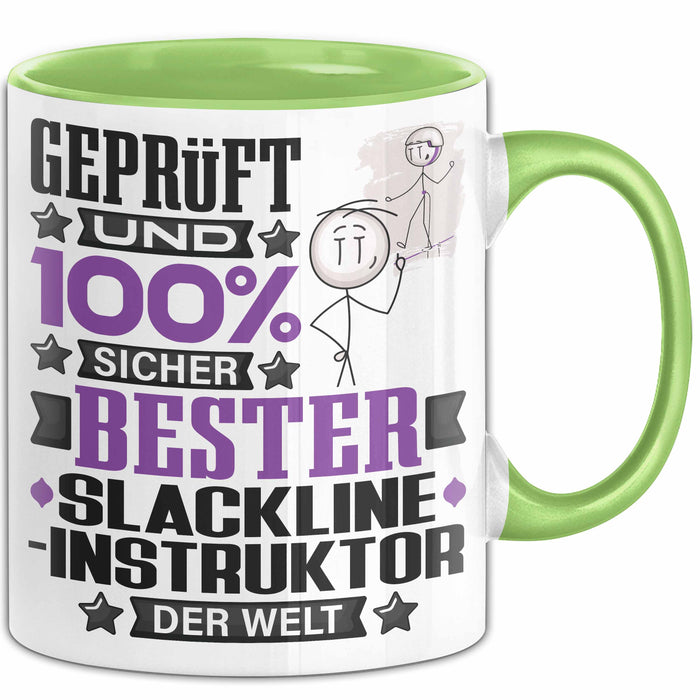Slackline-Instruktor Geschenk Lustiger Spruch für Slackline-Instruktor Geschenkidee Bester Slackline-Instruktor Der Welt Grün Trendation