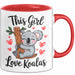 Koala Tierliebhaber Tasse Geschenk Lustige Geschenkidee Spruch Dieses Mädchen Liebt Koalas Rot Trendation