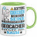 Geocacher Geschenk Tasse Lustiger Spruch Erheben Sie Sich Der Geocacher Betritt den Raum Grün Trendation