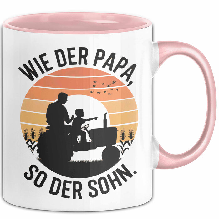 Papa Vatertag Vater Sohn Tasse Becher Geschenk Lustige Geschenkidee Spruch Wie Der Papa So Der Sohn Rosa Trendation