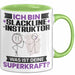 Slackline-Instruktor Tasse Geschenk für Slackline-Instruktor Geburtstag Lustiger Spruch Kaffee-Becher Was Ist Deine Superkraft Grün Trendation