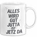 Jutta Tasse Geschenk Alles Ist Gut Jutta Ist Jetz Da Geschenkidee Becher mit Name Weiß Trendation