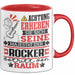 Rocker Geschenk Tasse Lustiger Spruch Erheben Sie Sich Der Rocker Betritt den Raum Rot Trendation