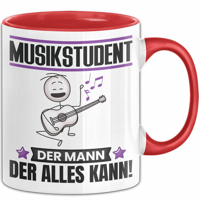 Musikstudent Tasse Geschenk für Musikstudent Der Mann Der Alles Kann Geschenkidee zum Geburtstag Rot Trendation