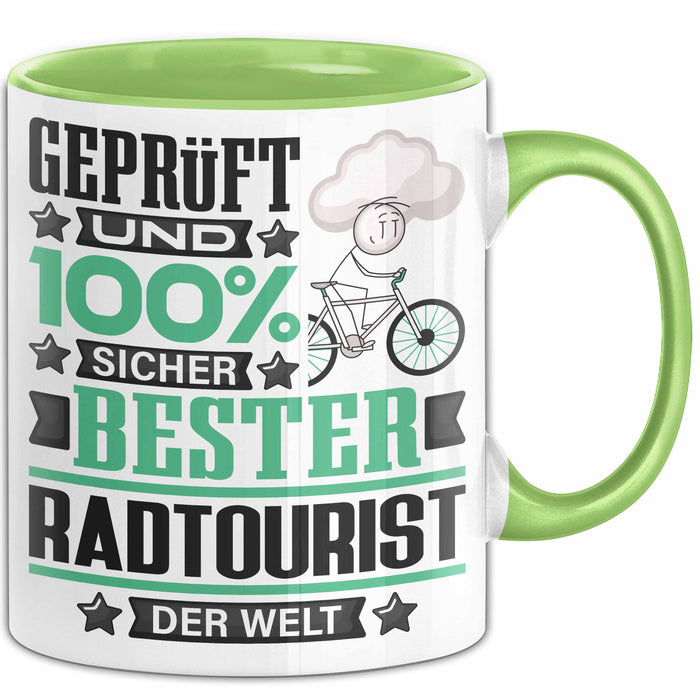 Radtourist Geschenk Lustiger Spruch für Radtourist Geschenkidee Bester Radtourist Der Welt Grün Trendation