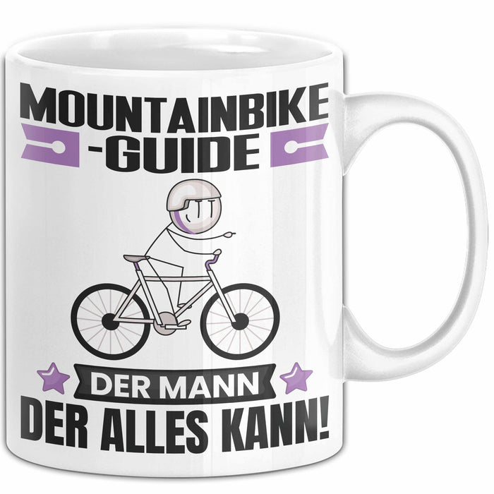 Mountainbike-Guide Tasse Geschenk für Mountainbike-Guide Der Mann Der Alles Kann Geschenkidee zum Geburtstag Weiß Trendation