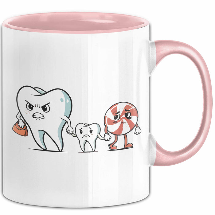 Zahnarzt Tasse Geschenk Karies Vorsorge Geschenkdiee Rosa Trendation