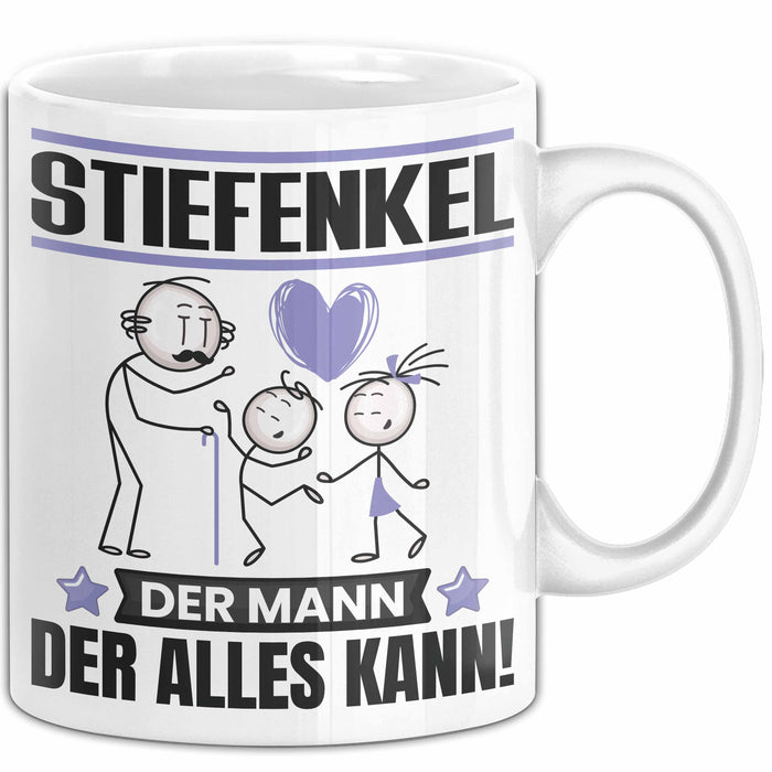 Stiefenkel Tasse Geschenk für Stiefenkel Der Mann Der Alles Kann Geschenkidee zum Geburtstag Weiß Trendation
