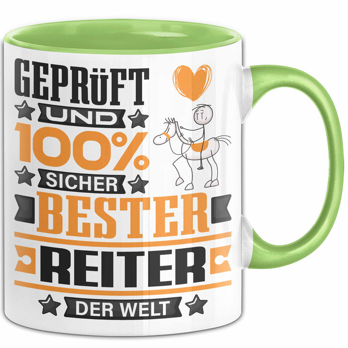 Reiter Geschenk Lustiger Spruch für Reiter Geschenkidee Bester Reiter Der Welt Grün Trendation