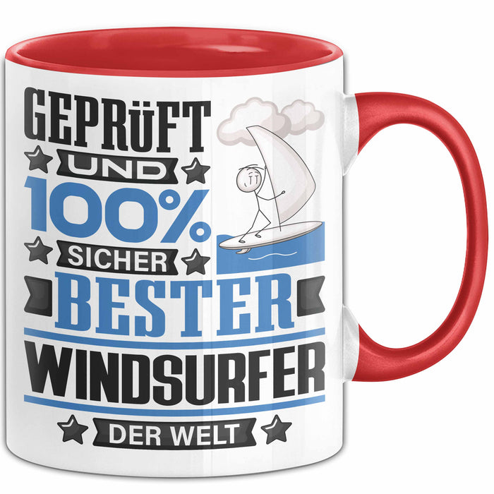 Windsurfer Geschenk Lustiger Spruch für Windsurfer Geschenkidee Bester Windsurfer Der Welt Rot Trendation