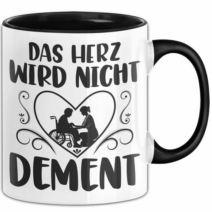 Altenpflegerin Altenpfleger Tasse Geschenk Altenpflege Spruch Das Herz Wird Nicht Dement Trendation