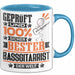 Bassgitarrist Geschenk Lustiger Spruch für Bassgitarrist Geschenkidee Bester Bassgitarrist Der Welt Blau Trendation