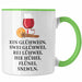 Trendation - Ein Glühwein Tasse Lustig Spruch Glühweinbecher mit Henkel Doppelwandig Glühweintassen Gläser Weihnachtsmarkt Becher Tassen Geschenk - Ein Glühwein Swei Grün Trendation