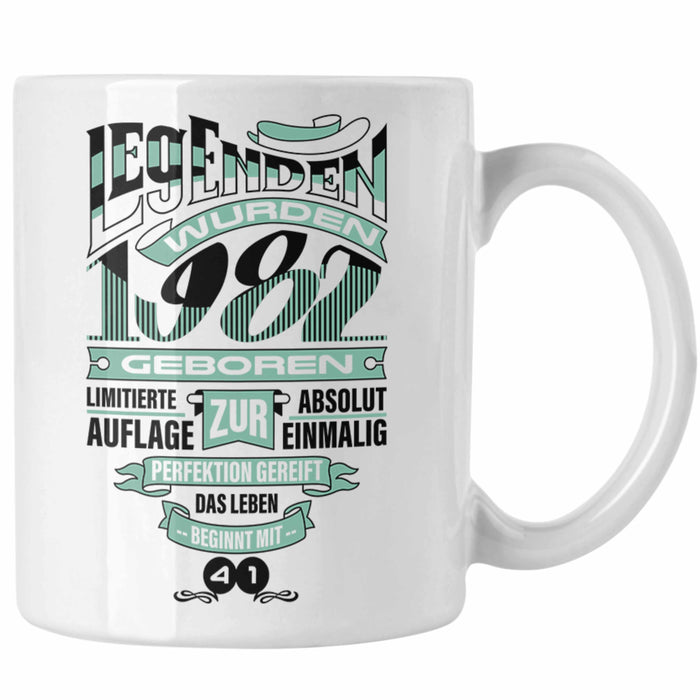 TRENDATION 40. Geburtstag Tasse Frau Mann Geschenk 40er Geschenkidee 40 Mutter Vater Weiß Trendation