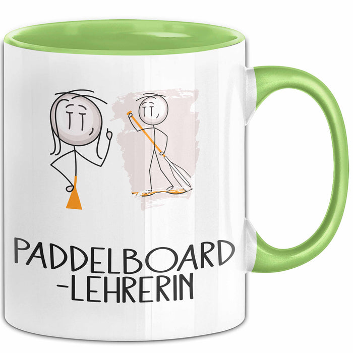 Geschenk für Paddelboard-Lehrerin Tasse Lustige Geschenkidee Geburtstag Ich Bin Paddelboard-Lehrerin Ich Darf Das Grün Trendation