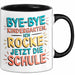 Grundschüler Tasse Geschenk Lustige Geschenkidee Spruch Bye Bye Kindergarten Schwarz Trendation