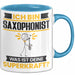 Saxophonist Tasse Geschenk für Saxophonist Geburtstag Lustiger Spruch Kaffee-Becher Was Ist Deine Superkraft Blau Trendation