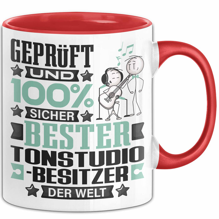 Tonstudio-Besitzer Geschenk Lustiger Spruch für Tonstudio-Besitzer Geschenkidee Bester Tonstudio-Besitzer Der Welt Rot Trendation