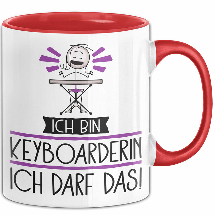 Geschenk für Keyboarderin Tasse Lustige Geschenkidee Geburtstag Ich Bin Keyboarderin Ich Darf Das Rot Trendation