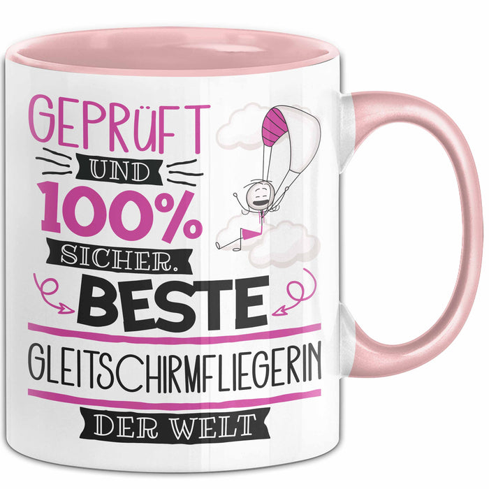 Gleitschirmfliegerin Geschenk Becher Tasse Gott Schuf Alle Menschen Gleich Nur Die Besten Durfeten Gleitschirmfliegerin Werden Geschenkidee Lustig Rosa Trendation