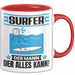 Surfer Tasse Geschenk für Surfer Der Mann Der Alles Kann Geschenkidee zum Geburtstag Rot Trendation