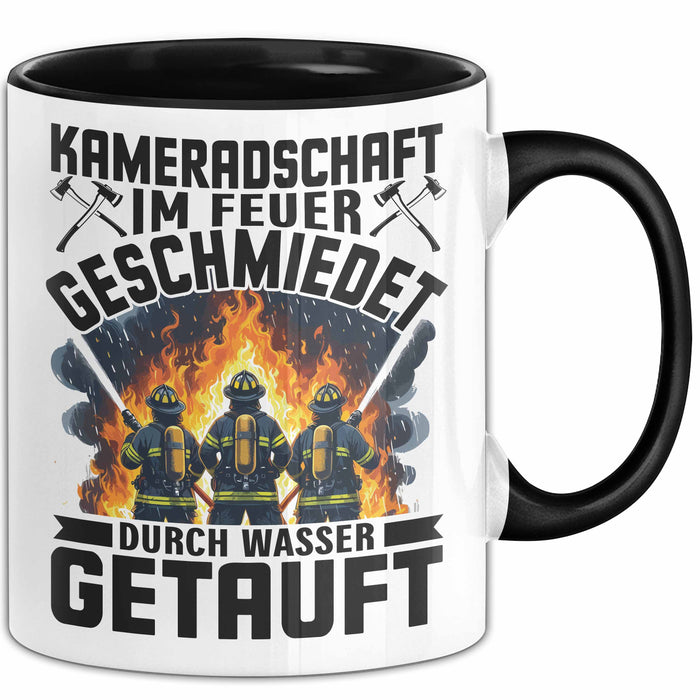 Feuerwehrmann Tasse Geschenk Kameradschaft Im Feuer Geschmiedet Durch Wasse Getauft Geschenkidee Feuerhwehr Trendation