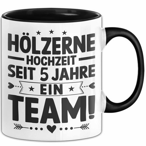 Hölzerne Hochzeit Tasse Geschenk Ehemann Ehefrau Partner 5 Jahre Ein Team Trendation
