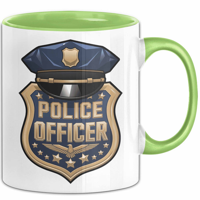 Polizist Tasse Geschenkidee für Strafverfolgung Grün Trendation