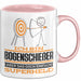 Bogenschießer Geschenk Tasse Ich Bin Bogenschießer Aber Sag Doch Einfach Superheld Lustige Geschenkdiee für Bogenschießer Kaffee-Becher Rosa Trendation