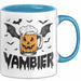 Halloween Tasse Geschenk Vambier Humor Tassen Kaffee-Becher Blau Trendation