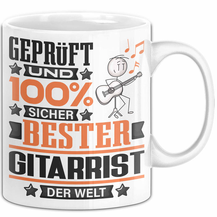 Gitarrist Geschenk Lustiger Spruch für Gitarrist Geschenkidee Bester Gitarrist Der Welt Weiß Trendation