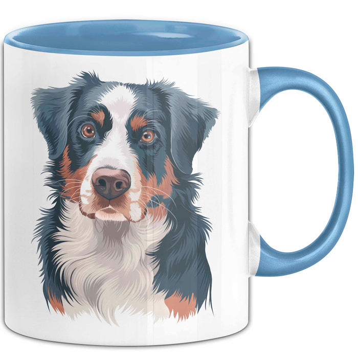 Appenzeller Sennenhund Hund Tasse Geschenk Lustige Geschenkidee Spruch Blau Trendation