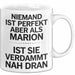 Marion Tasse Geschenk Niemand Ist Perfekt Marion Verdammt Nah Dran Geschenkidee Weiß Trendation