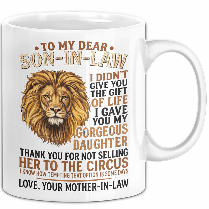 Schwiegersohn Tasse Geschenk To My Dear Son In Law Geschenkidee Schwiegermutter Weiß Trendation